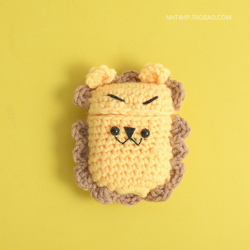 Airpod Pro Cute Design Cartoon Handcraft Wool Fabric COVER Skin (Lion)